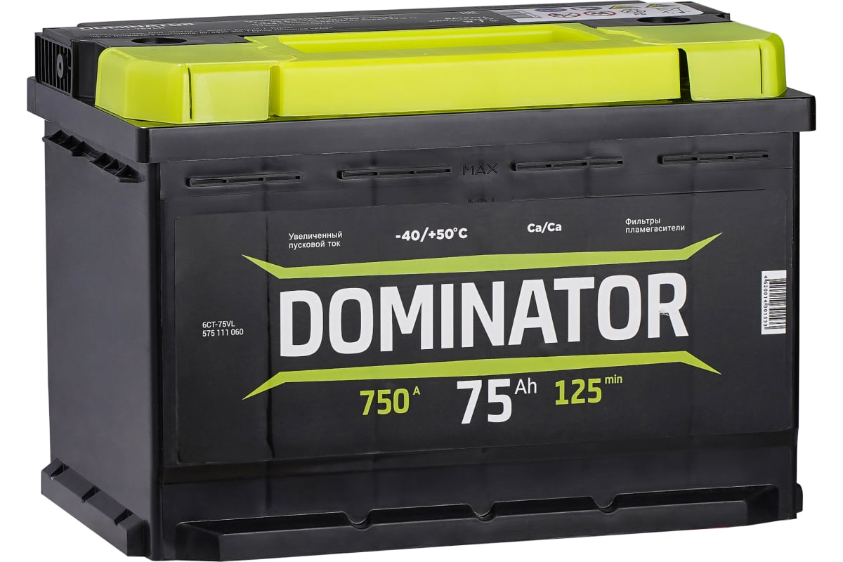 Аккумулятор DOMINATOR 6 СТ 75 Ач 1 L, 750 А ССА, 575111060