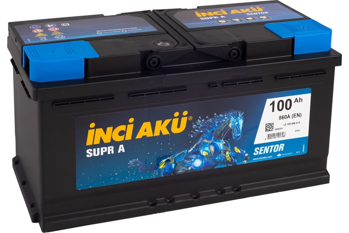 Аккумулятор INCI AKU Supr A 100R, 860 A, 353x175x190 мм 450330